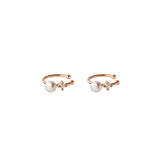 925 Silver Pearl & Zircon Ear Cuff Wraps, Non-Pierced Cartilage Earrings