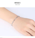 925 Silver Women Bracelet with Silver Rose Charm