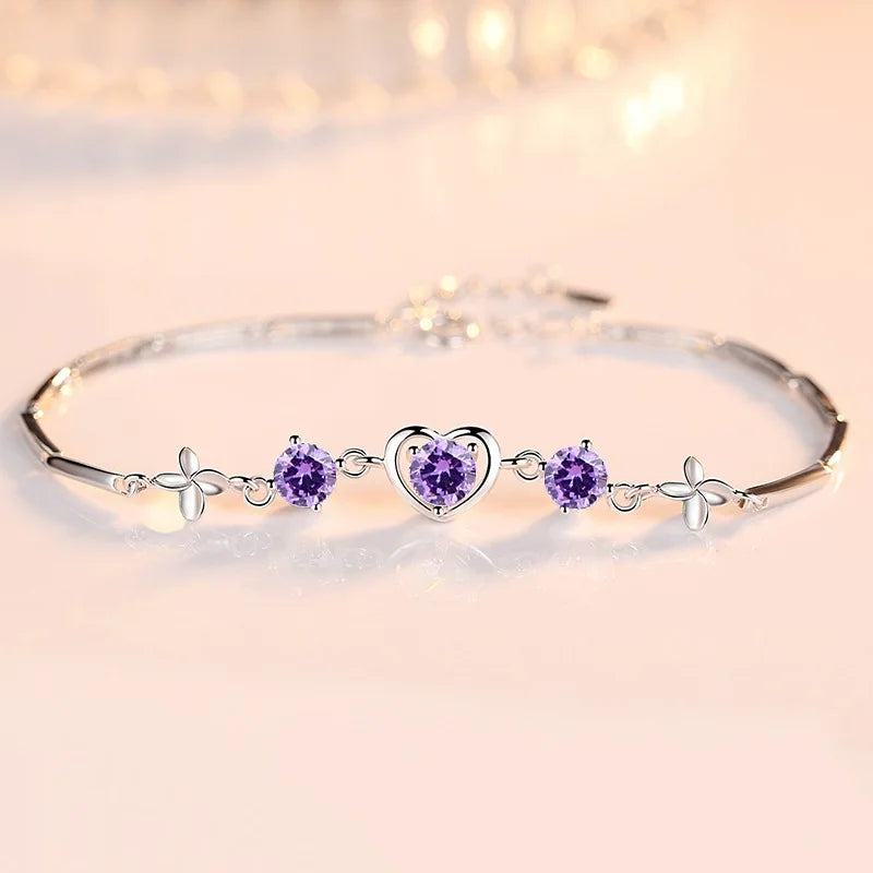 LVB82 Purple Stone Bracelet Women's Jewelry for Birthday