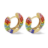 LVE2 Small Flower Round Earrings Female Charm Jewelry Gift
