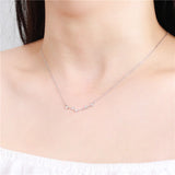 LVH5 925 Silver Curved Necklace for Women