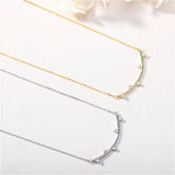 LVH5 925 Silver Curved Necklace for Women