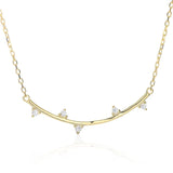 LVH5 925 Silver Curved Necklace for Women