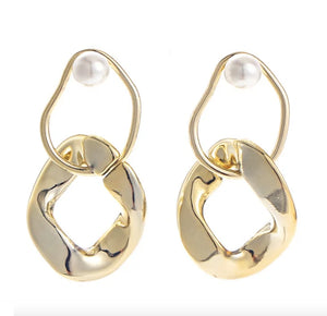 LVK1 Geometric Stud Earrings for Women Girls Tiny Ear Studs Pendientes