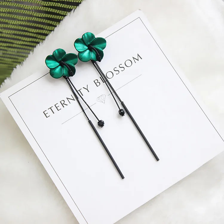 LVK1 Stainless Steel Stud Earrings for Women - Rose Silver AL