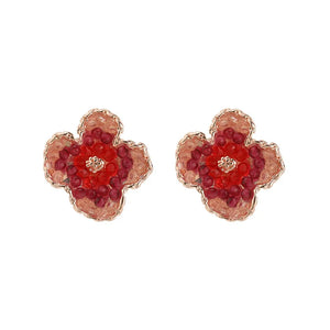 LVK7 Red Garnet 925 Sterling Silver Stud Earrings for Women