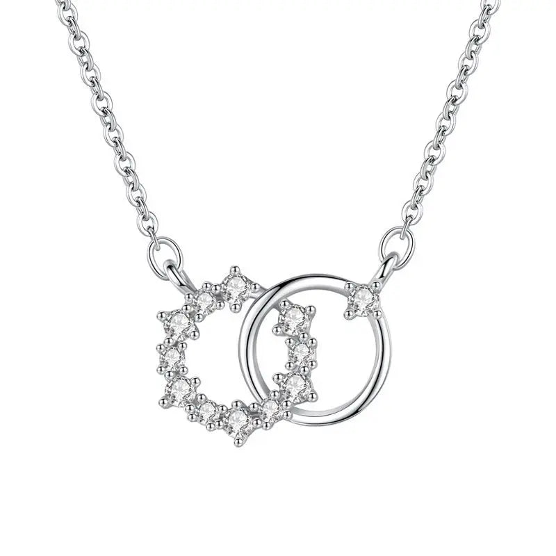 Silver Infinity Love Chain Pendant Necklaces for Women