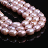 Natural Freshwater Pearls Beads Rice Shape 8-9mm Strand 14 Inches