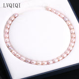 Natural Freshwater Pearls Beads Rice Shape 8-9mm Strand 14 Inches