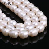 Natural Freshwater Pearls Beads Rice Shape 8-9mm Strand 14 Inches