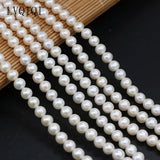 Natural Freshwater Pearl Beads Round Shape Spacer Loose Beads 7-8mm