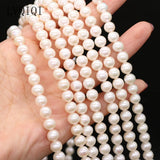 Natural Freshwater Pearl Beads Round Shape Spacer Loose Beads 7-8mm