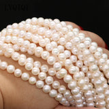 Natural Freshwater Pearl Beads Round Shape Spacer Loose Beads 7-8mm