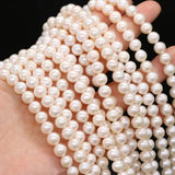 Natural Freshwater Pearl Beads Round Shape Spacer Loose Beads 7-8mm