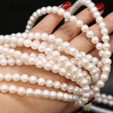 Natural Freshwater Pearl Beads Round Shape Spacer Loose Beads 7-8mm