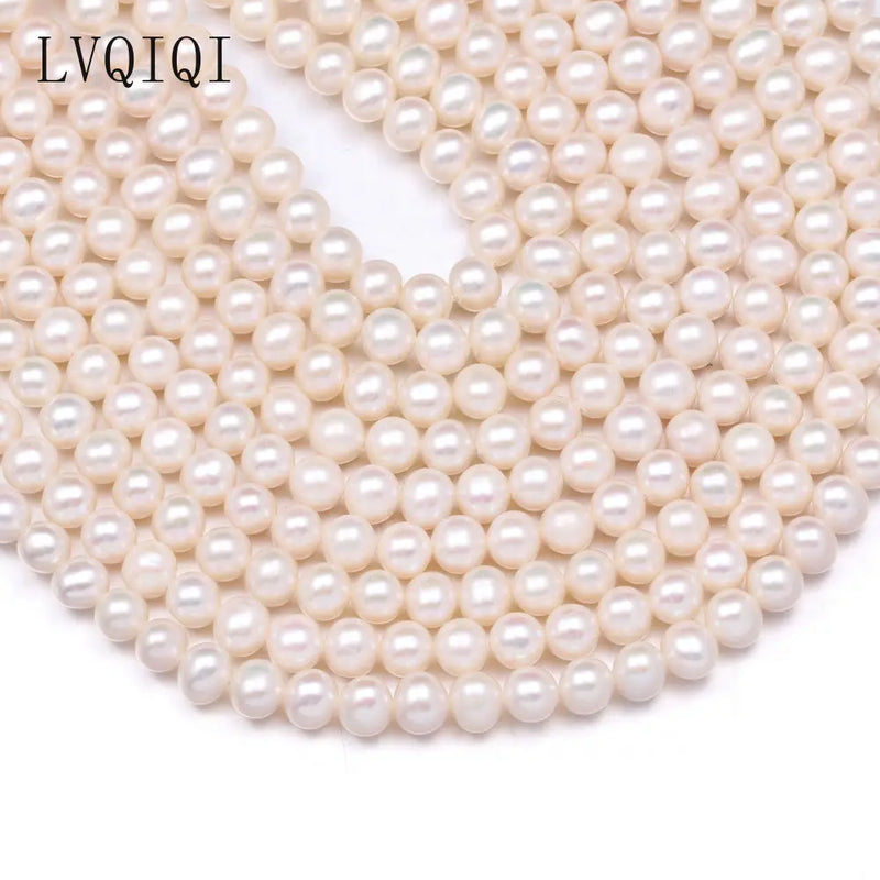 Natural Freshwater Pearl Bead Round Spacer Beads for Jewelry Making