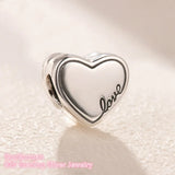 925 Silver Heart & Ring Charm Bead W/CZ for Bracelet
