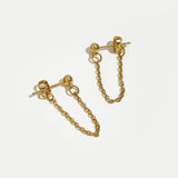 LWONG 4mm Ball Chain Ear Jacket Earrings for Women Minimalist Ear Cuff Earrings