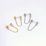LWONG 4mm Ball Chain Ear Jacket Earrings for Women Minimalist Ear Cuff Earrings