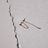 LWONG 4mm Ball Chain Ear Jacket Earrings for Women Minimalist Ear Cuff Earrings