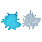 LX9D 3D Shark Coaster Mold Silicone Cupcake Toppers Mould