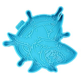 LX9D 3D Shark Coaster Mold Silicone Cupcake Toppers Mould