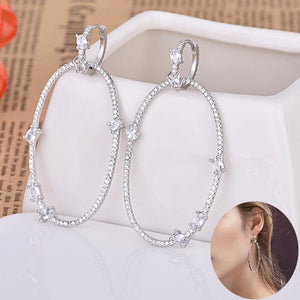 Silver Zirconia Wedding Hoop Earrings for Women