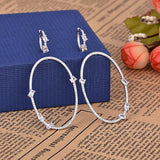 Silver Zirconia Wedding Hoop Earrings for Women