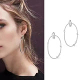 Silver Zirconia Wedding Hoop Earrings for Women