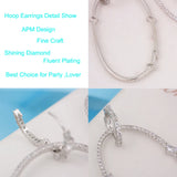 Silver Zirconia Wedding Hoop Earrings for Women