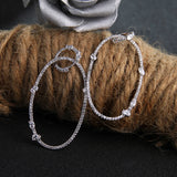 Silver Zirconia Wedding Hoop Earrings for Women