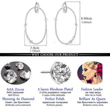 Silver Zirconia Wedding Hoop Earrings for Women