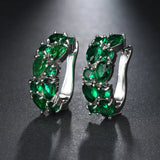 Silver Round Studs Semi-precious Stone Earrings for Women