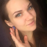 Silver Round Studs Semi-precious Stone Earrings for Women