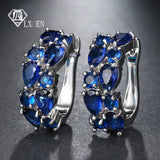 Silver Round Studs Semi-precious Stone Earrings for Women