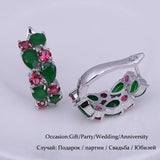 Silver Round Studs Semi-precious Stone Earrings for Women