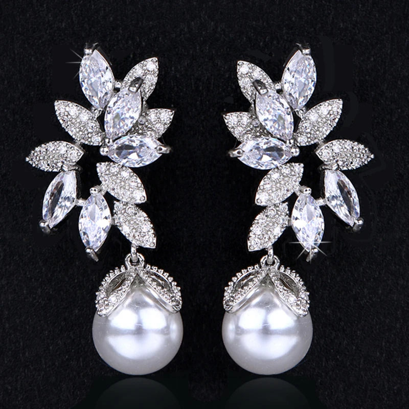 Bohemian Sterling Pearl Jewelry Earrings for Women