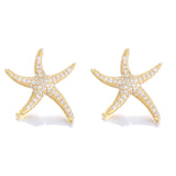 Starfish Big Earrings AAA+ Cubic Zirconia Studs Women Jewelry Gift