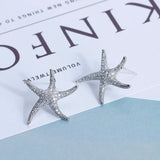 Starfish Big Earrings AAA+ Cubic Zirconia Studs Women Jewelry Gift