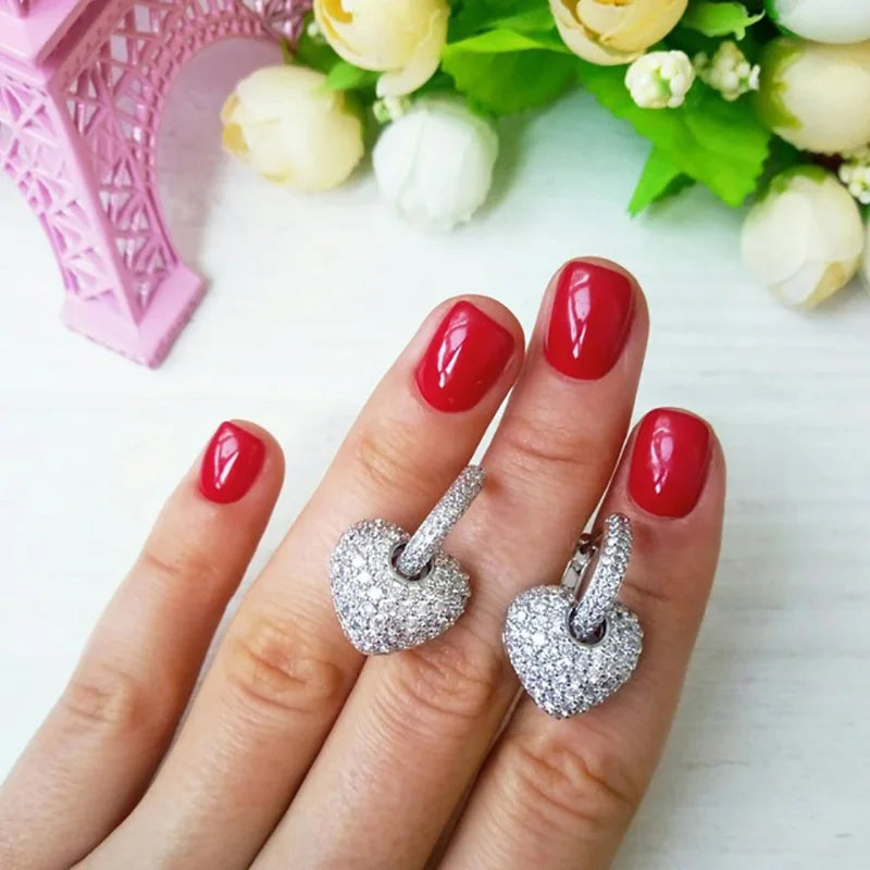 Mermaid Party Heart Earrings For Women Hoops Jewelry