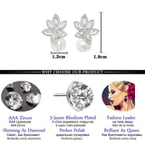 Pearl CZ Flower Earrings Wedding Jewelry Pendientes