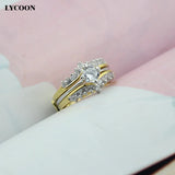 Gold-color Crystal Wedding Ring for Women