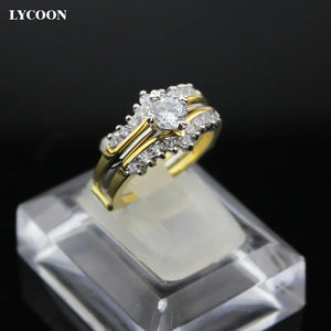 Gold-color Crystal Wedding Ring for Women