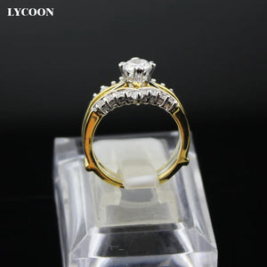 Gold-color Crystal Wedding Ring for Women