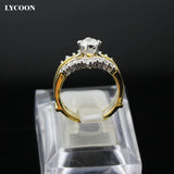 Gold-color Crystal Wedding Ring for Women