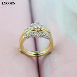 Gold-color Crystal Wedding Ring for Women