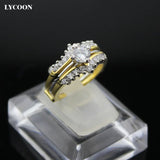Gold-color Crystal Wedding Ring for Women