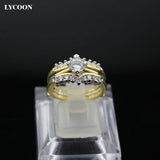 Gold-color Crystal Wedding Ring for Women