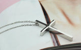 Big Smooth Cross Pendant Necklace Stainless Steel for Men or Women