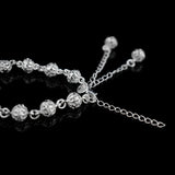 Vintage Hollow Ball Beaded Chain Bracelet 925 Sterling Silver Unisex Gift